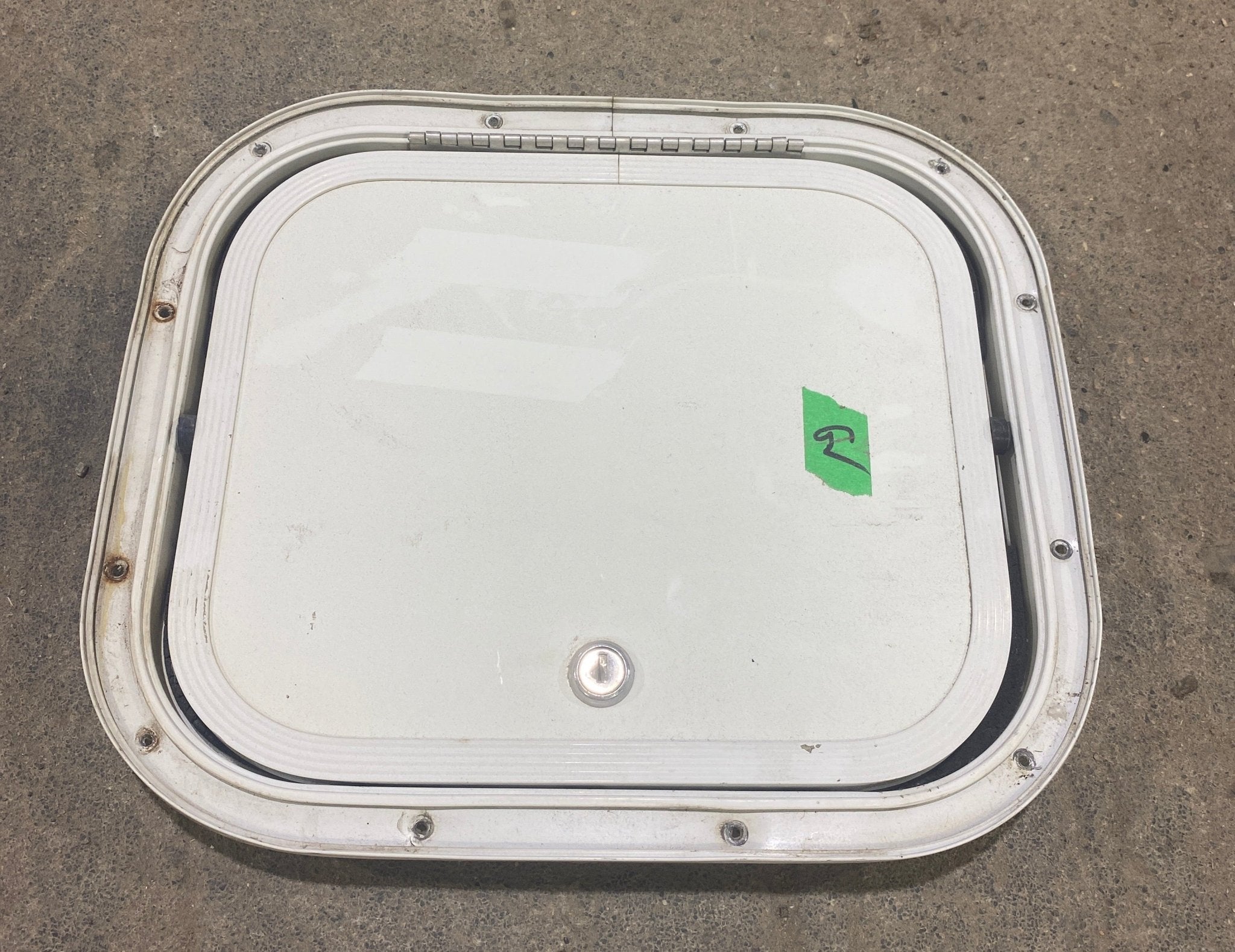 Used Radius Cornered Cargo Door 12" W x 10" H x 1/2" D - Young Farts RV Parts