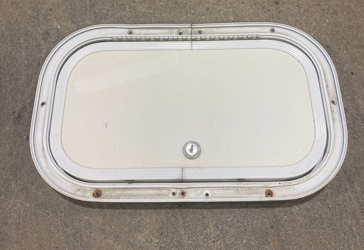 Used Radius Cornered Cargo Door 13 3/4" W x 7 3/4" H x 3/4" D - Young Farts RV Parts