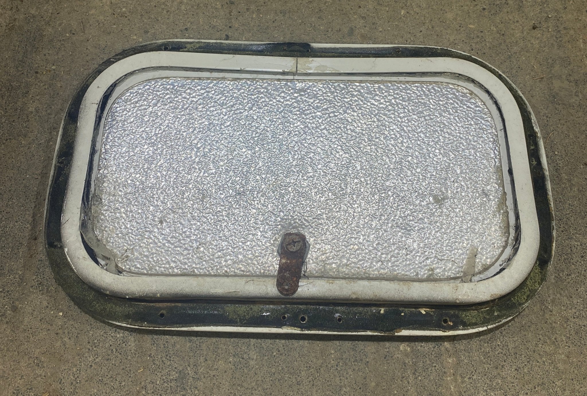 Used Radius Cornered Cargo Door 13 3/4" W x 7 3/4" H x 3/4" D - Young Farts RV Parts