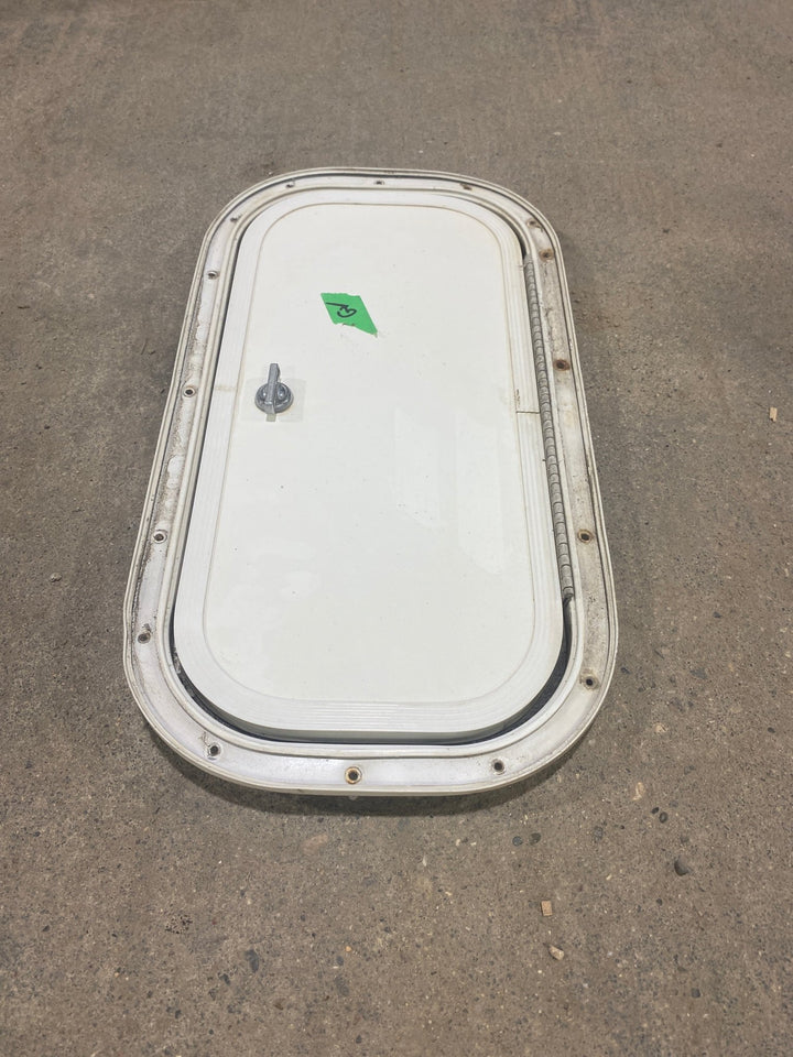 Used Radius Cornered Cargo Door 15 1/2" W x 7 1/2" H x 1/2" D - Young Farts RV Parts