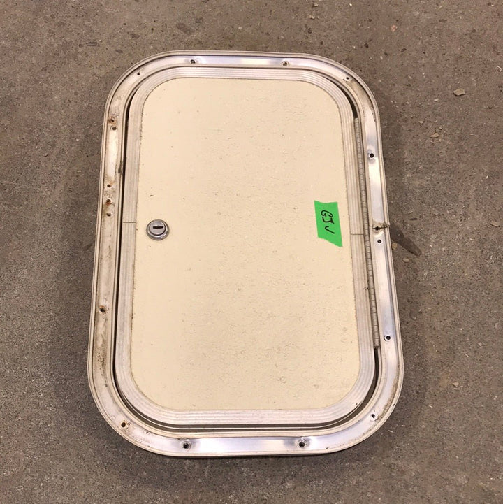 Used Radius Cornered Cargo Door 15 3/4" W x 9 3/4" H x 3/4 "D - Young Farts RV Parts