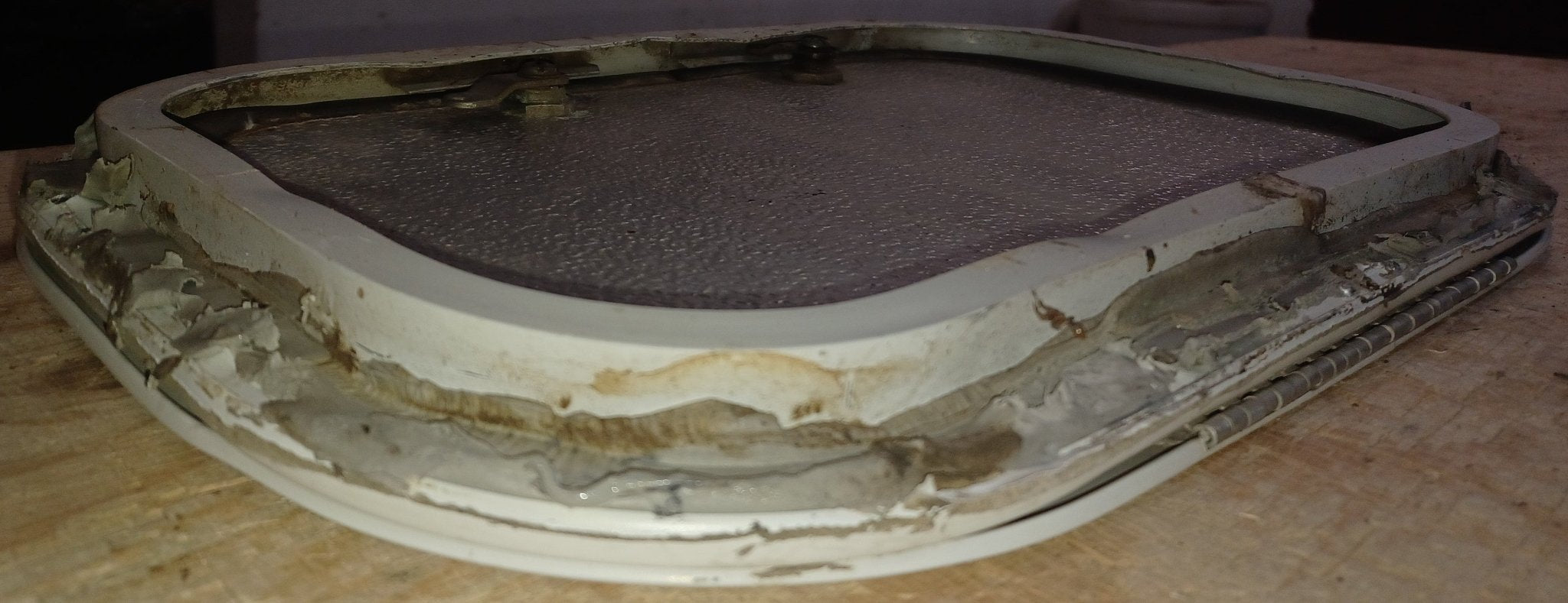 Used Radius Cornered Cargo Door 15 3/4" x 10 1/2" x 5/8 "D - Young Farts RV Parts