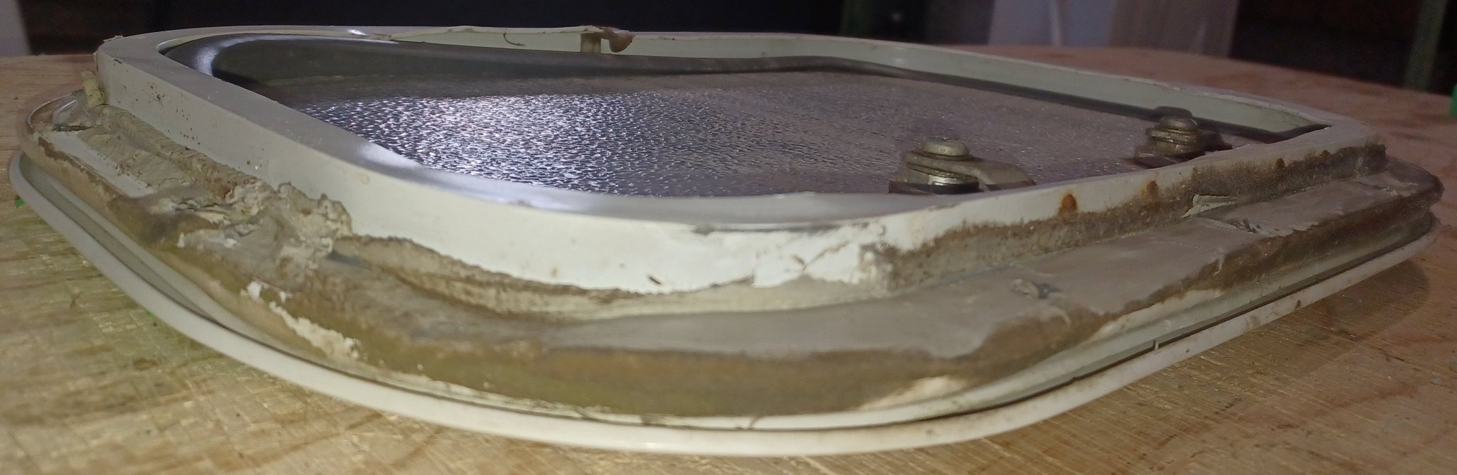 Used Radius Cornered Cargo Door 15 3/4" x 10 1/2" x 5/8 "D - Young Farts RV Parts