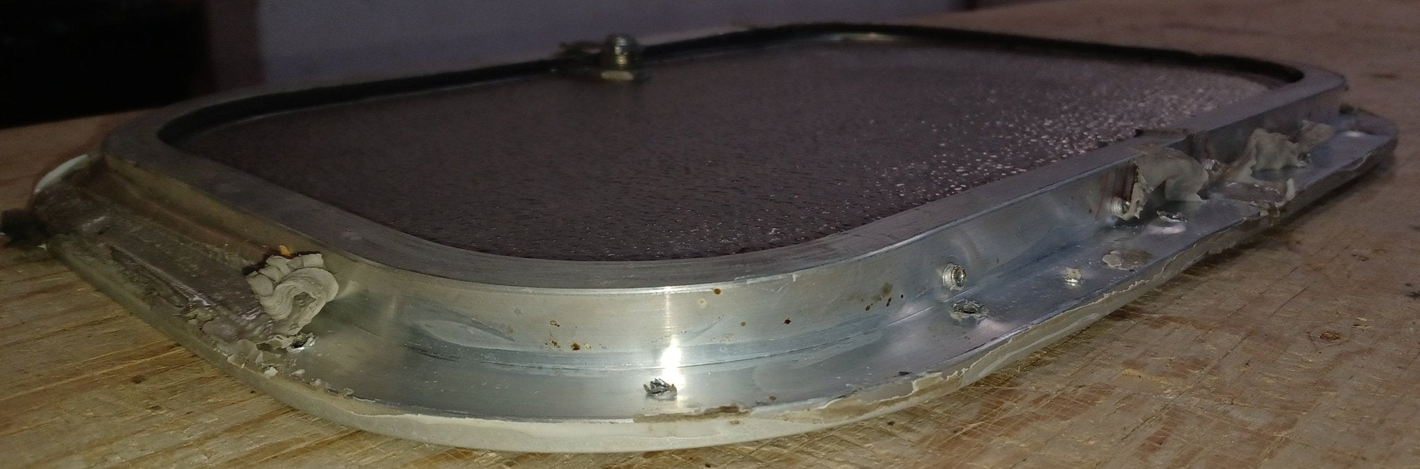 Used Radius Cornered Cargo Door 15 3/4" x 10 3/4" x 5/8" - Young Farts RV Parts