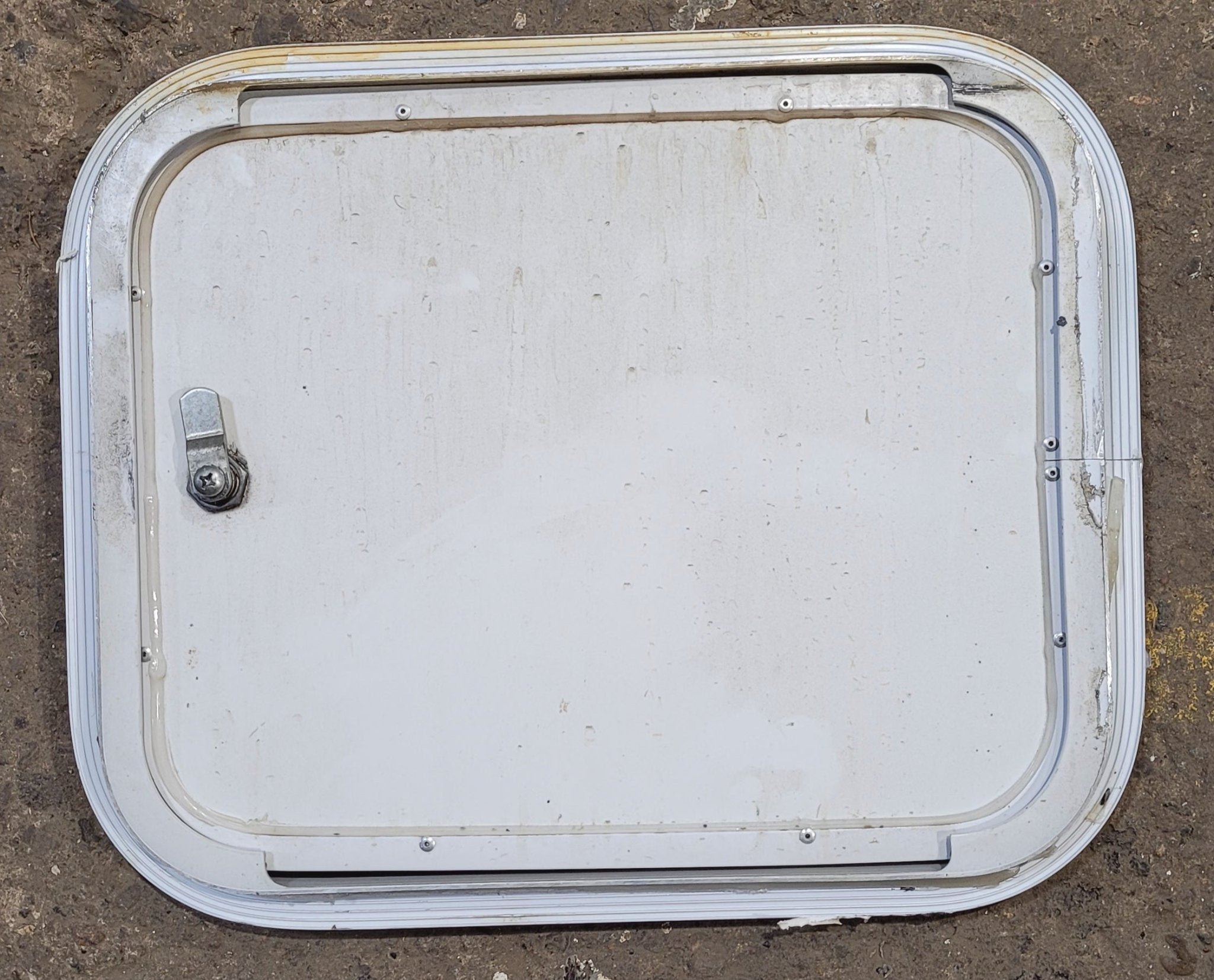 Used Radius Cornered Cargo Door 15 7/8" x 12 3/4" x 3/4"D - Young Farts RV Parts