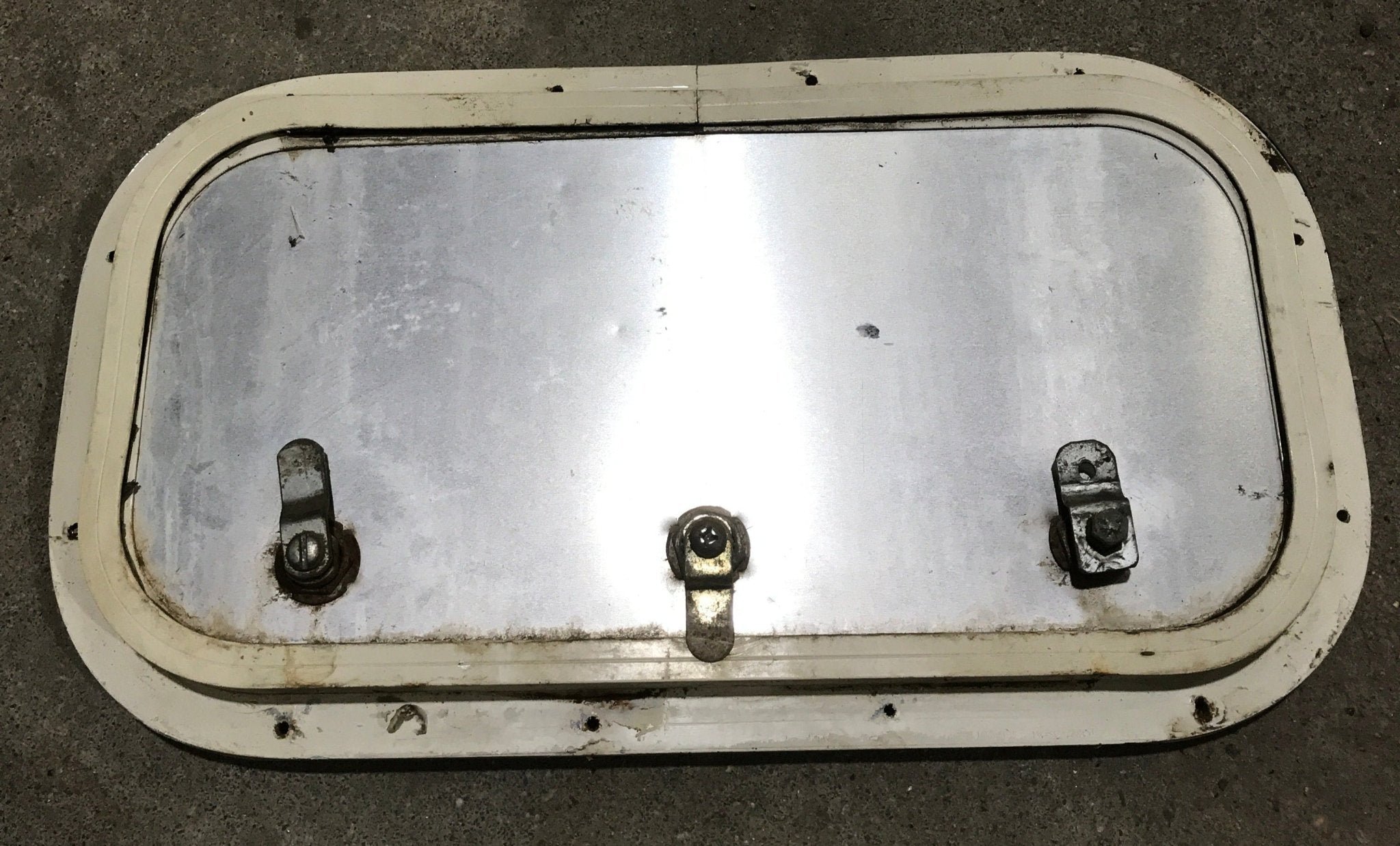 Used Radius Cornered Cargo Door 16 3/4" x 8 3/4" x 3/4"D - Young Farts RV Parts