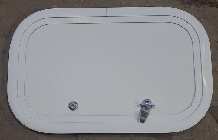 Used Radius Cornered Cargo Door 17 3/4" x 10 5/8" x 5/8" D - Young Farts RV Parts
