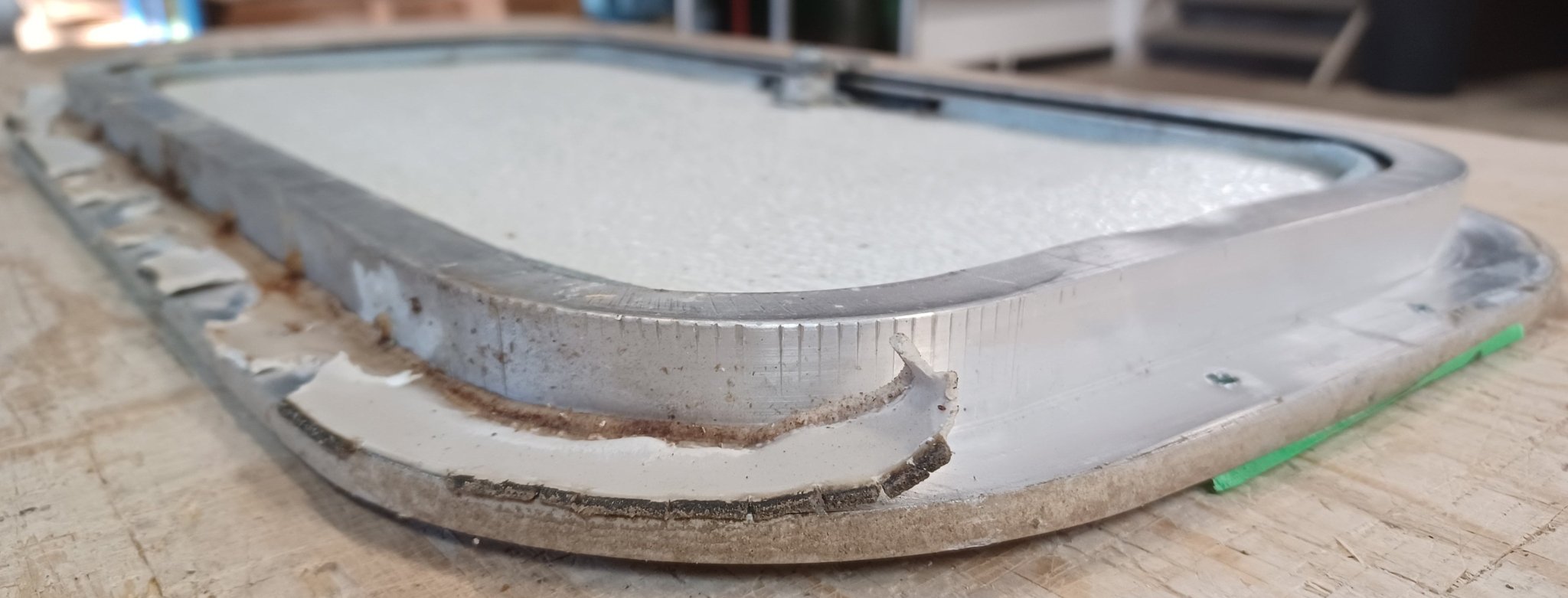 Used Radius Cornered Cargo Door 17 3/4" x 9 3/8" x 5/8"D - Young Farts RV Parts