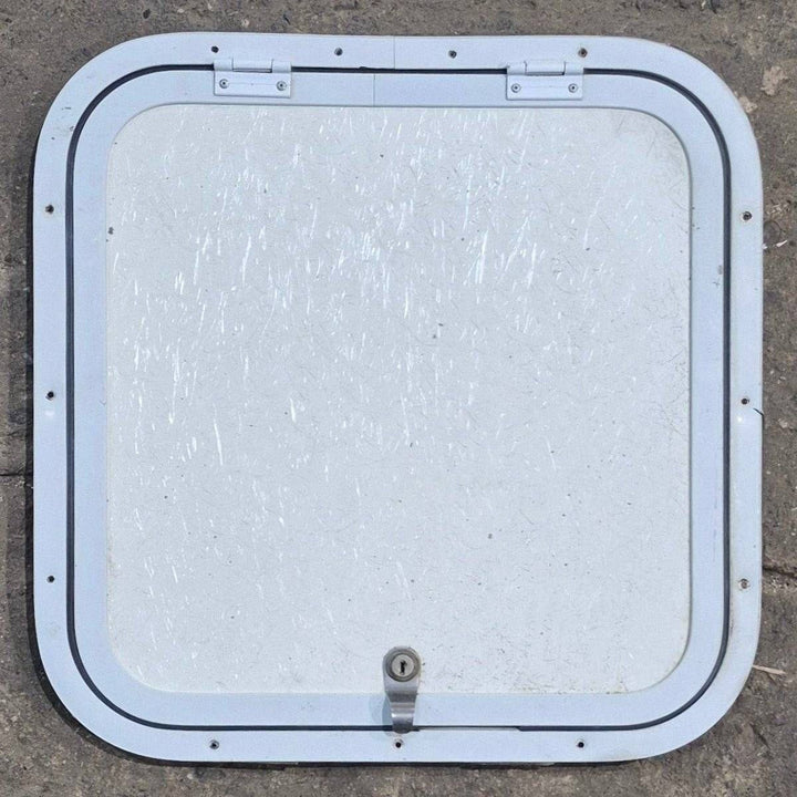 Used Radius Cornered Cargo Door - 17 7/8" X 17 7/8" X 1/2" - Young Farts RV Parts