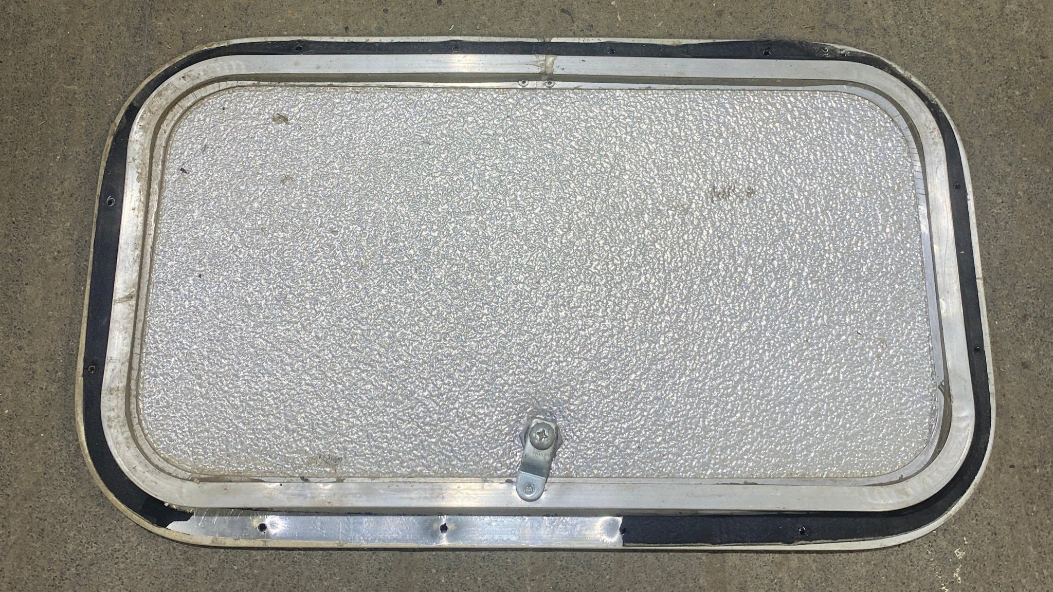 Used Radius Cornered Cargo Door 19 3/4" W x 11" H x 3/4 "D - Young Farts RV Parts