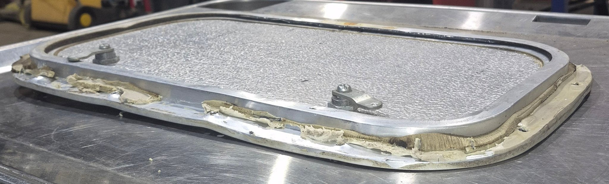 Used Radius Cornered Cargo Door 19 3/4" x 10 3/4" x 5/8"D - Young Farts RV Parts