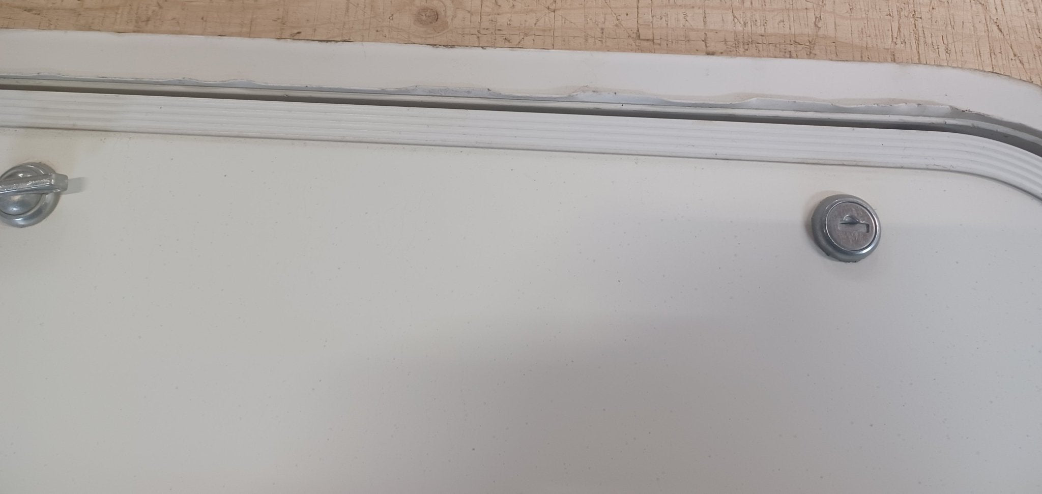 Used Radius Cornered Cargo Door 19 3/4" x 10 3/4" x 5/8"D - Young Farts RV Parts