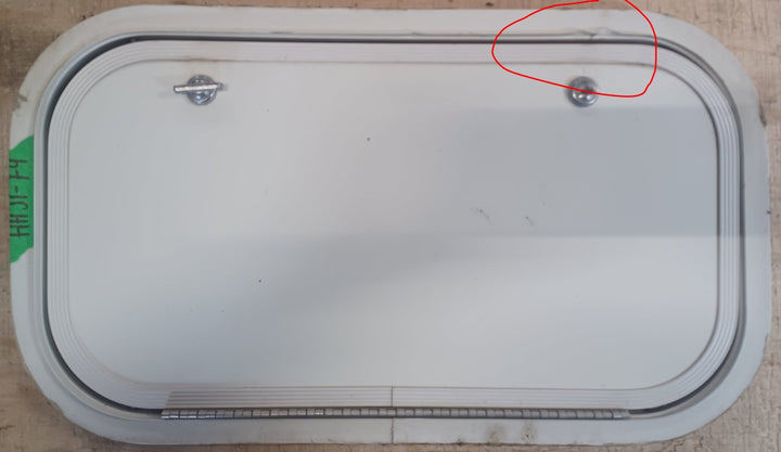 Used Radius Cornered Cargo Door 19 3/4" x 10 3/4" x 5/8"D - Young Farts RV Parts