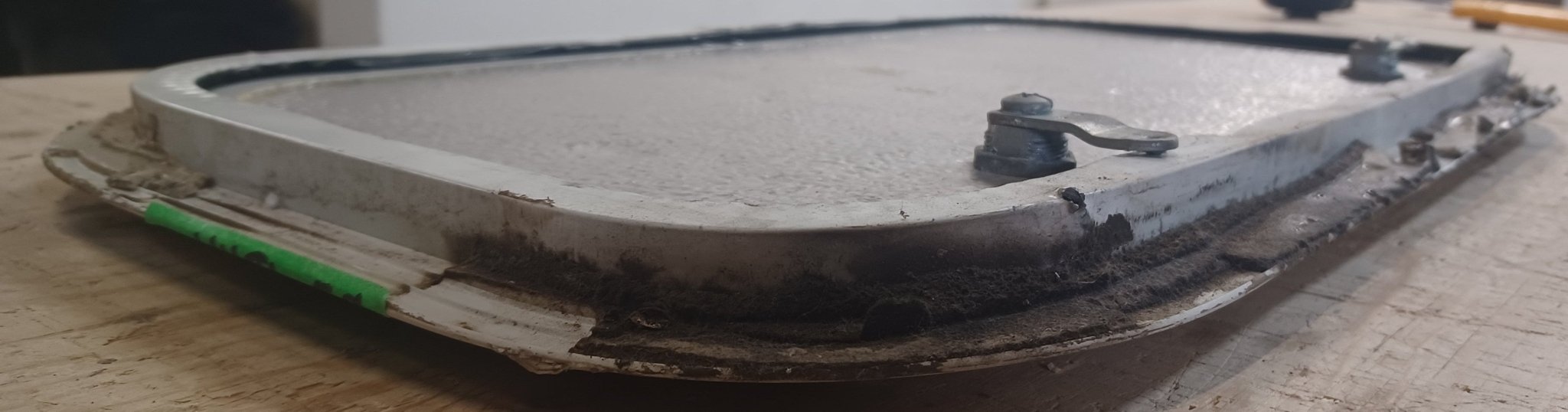 Used Radius Cornered Cargo Door 19 3/4" x 10 3/4" x 5/8"D - Young Farts RV Parts