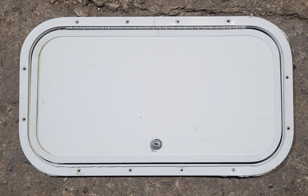 Used Radius Cornered Cargo Door 19 3/4" x 10 7/8" x 1/2"D - Young Farts RV Parts