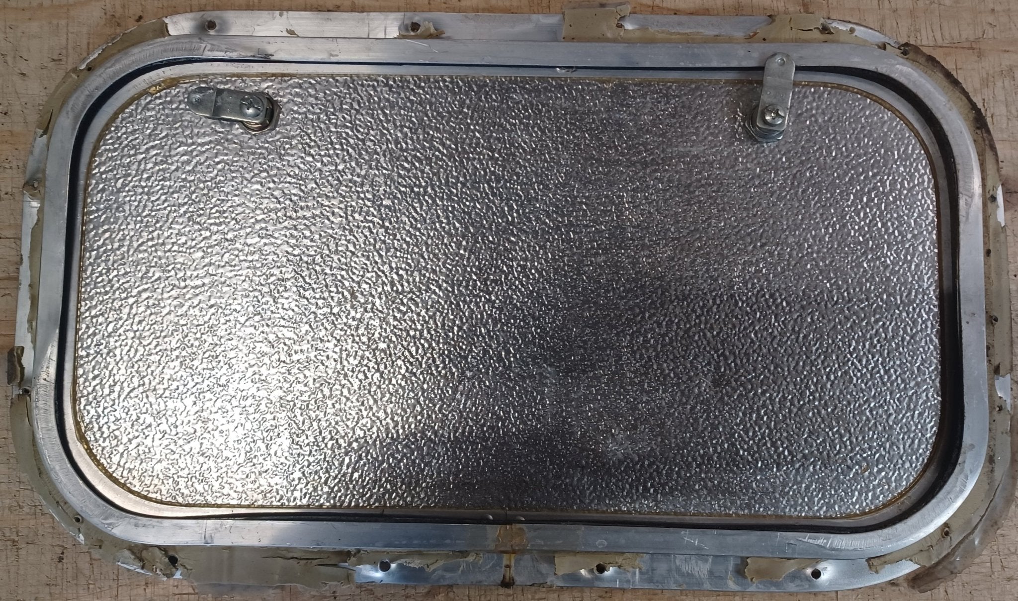 Used Radius Cornered Cargo Door 19 3/4" x 10 7/8" x 5/8" - Young Farts RV Parts