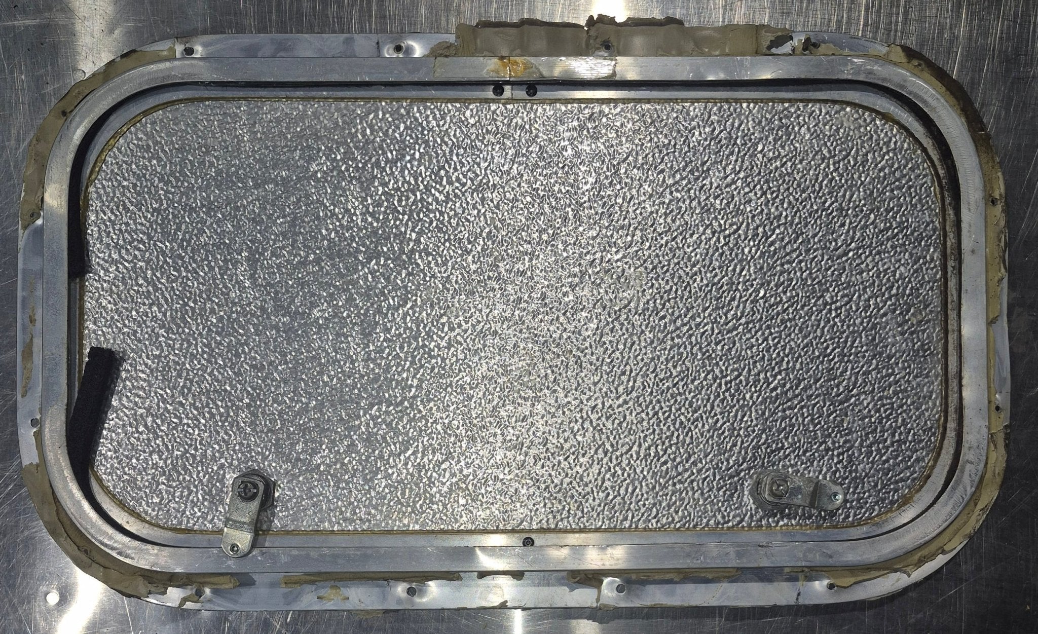 Used Radius Cornered Cargo Door 19 3/4" x 11" x 5/8"D - Young Farts RV Parts