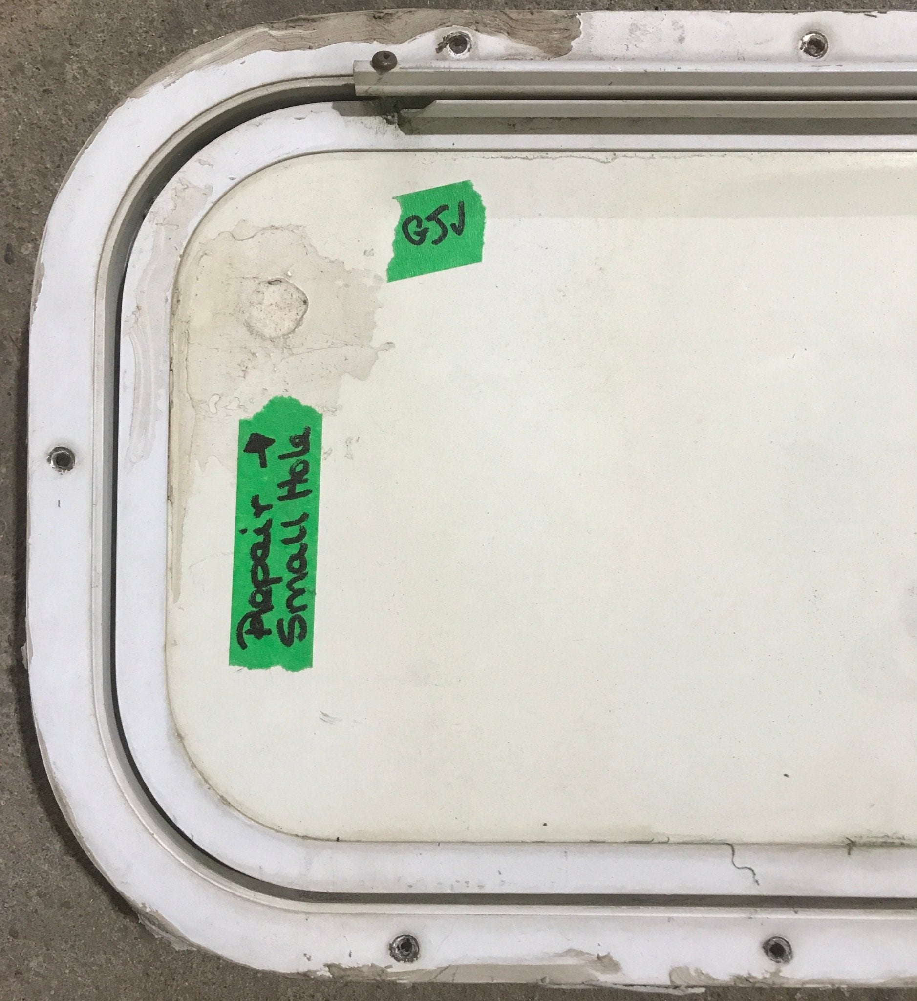 Used Radius Cornered Cargo Door 19 3/4" x 9 1/8" x 1 3/4" D - Young Farts RV Parts