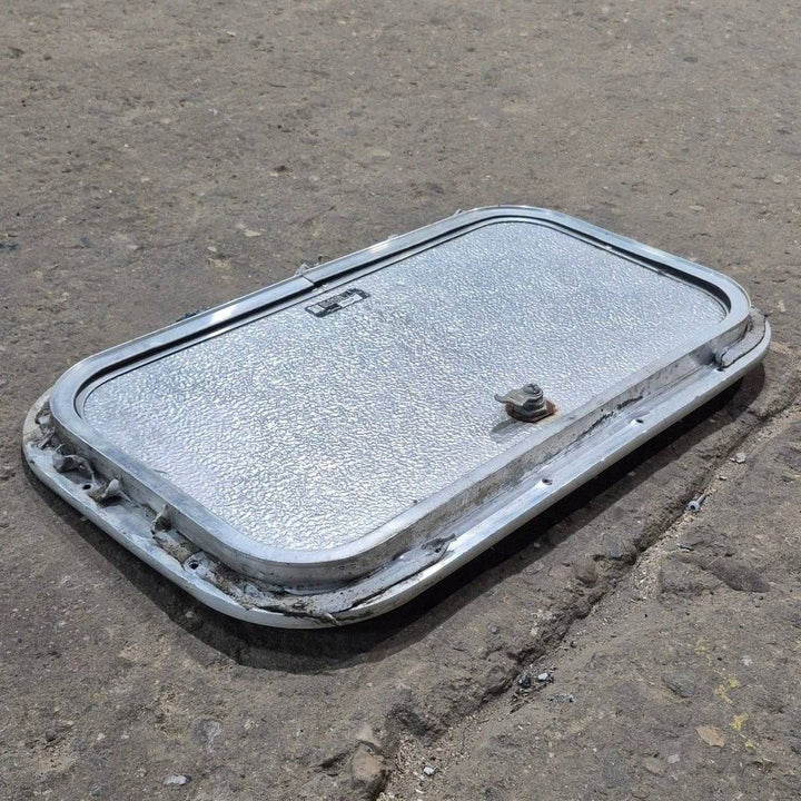 Used Radius Cornered Cargo Door - 19 7/8" X 10 7/8" X 3/4" - Young Farts RV Parts