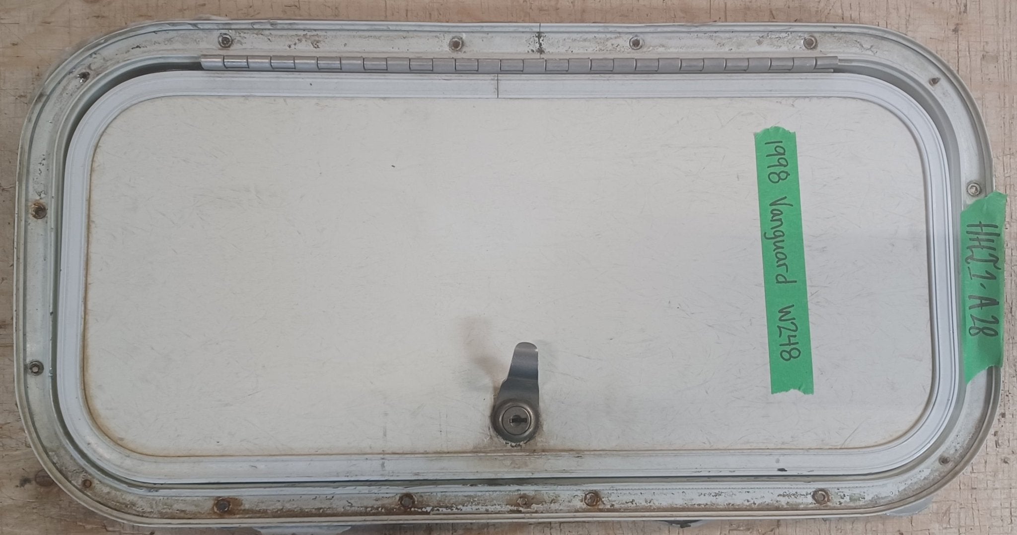 Used Radius Cornered Cargo Door 19 7/8" x 9 1/2" x 5/8"D - Young Farts RV Parts