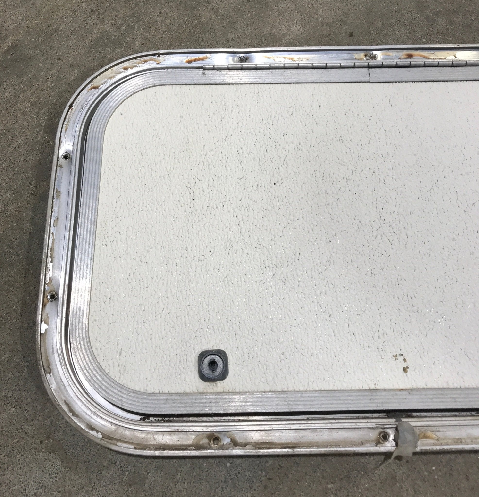 Used Radius Cornered Cargo Door 20" x 12" x 3/4"D - Young Farts RV Parts