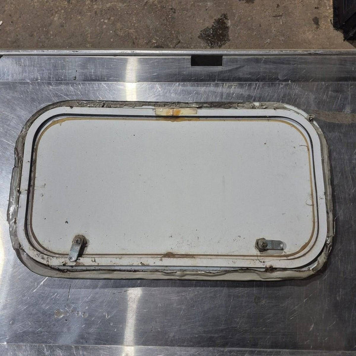 Used Radius Cornered Cargo Door - 21 7/8" X 11 3/4" X 1/2" - Young Farts RV Parts