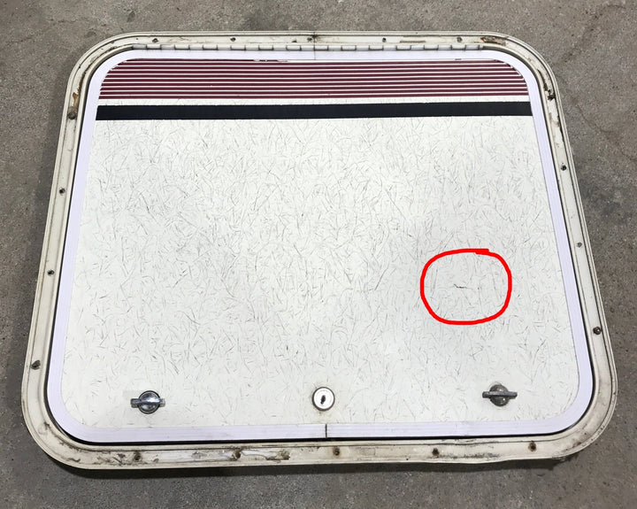 Used Radius Cornered Cargo Door 23 1/4" x 19 1/2" x 3/4"D - Young Farts RV Parts