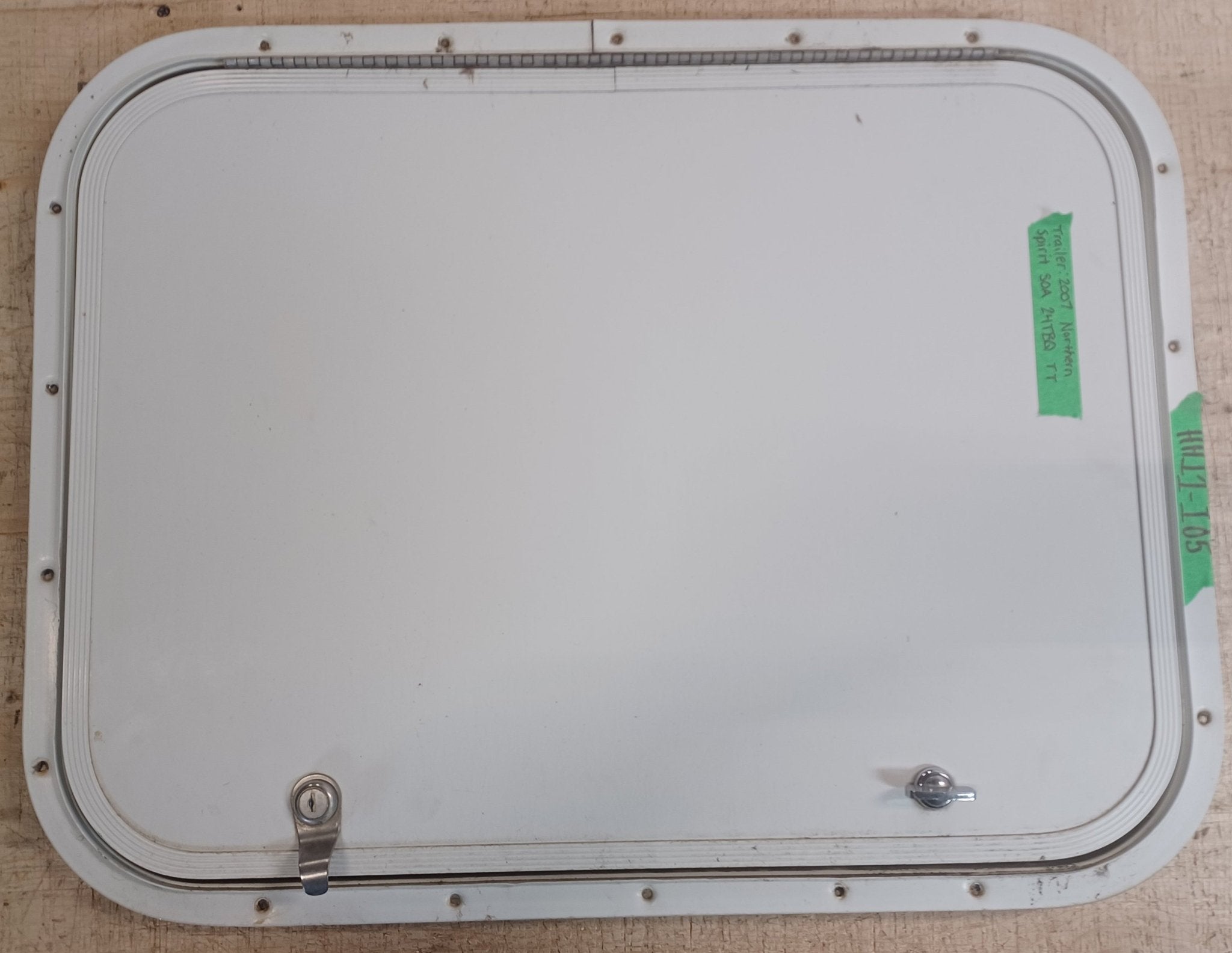 Used Radius Cornered Cargo Door 23 3/4" x 17 7/8" x 5/8" - Young Farts RV Parts