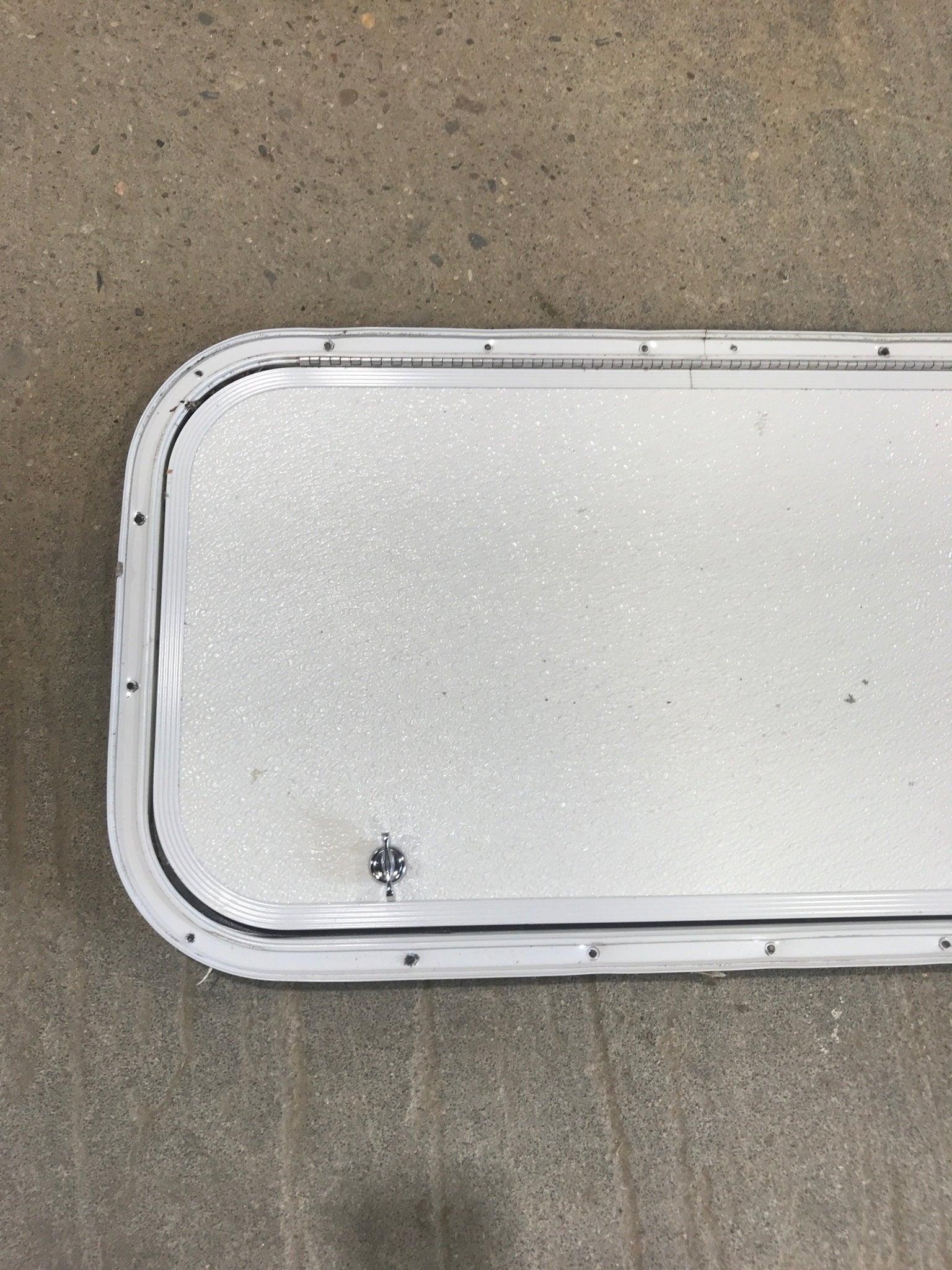 Used Radius Cornered Cargo Door 26 1/4" x 13 3/4" x 3/4"D - Young Farts RV Parts