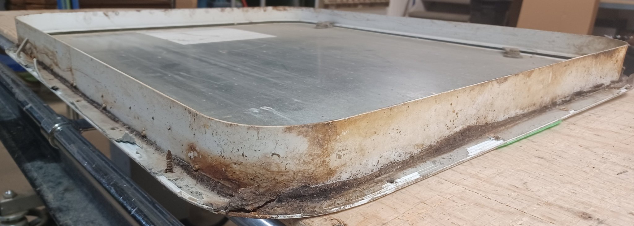 Used Radius Cornered Cargo Door 27 3/8" x 22 3/4" x 2"D - Young Farts RV Parts