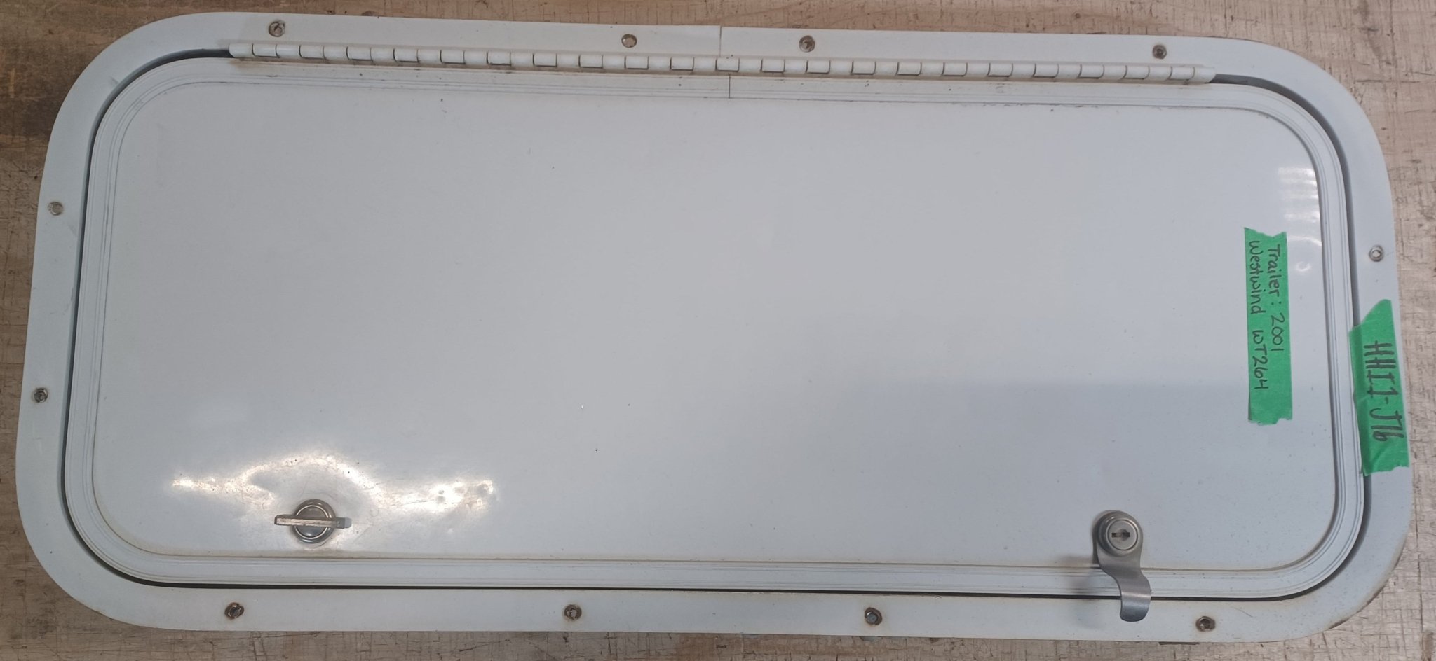 Used Radius Cornered Cargo Door 27 7/8" x 11 7/8" x 1 7/8"D - Young Farts RV Parts