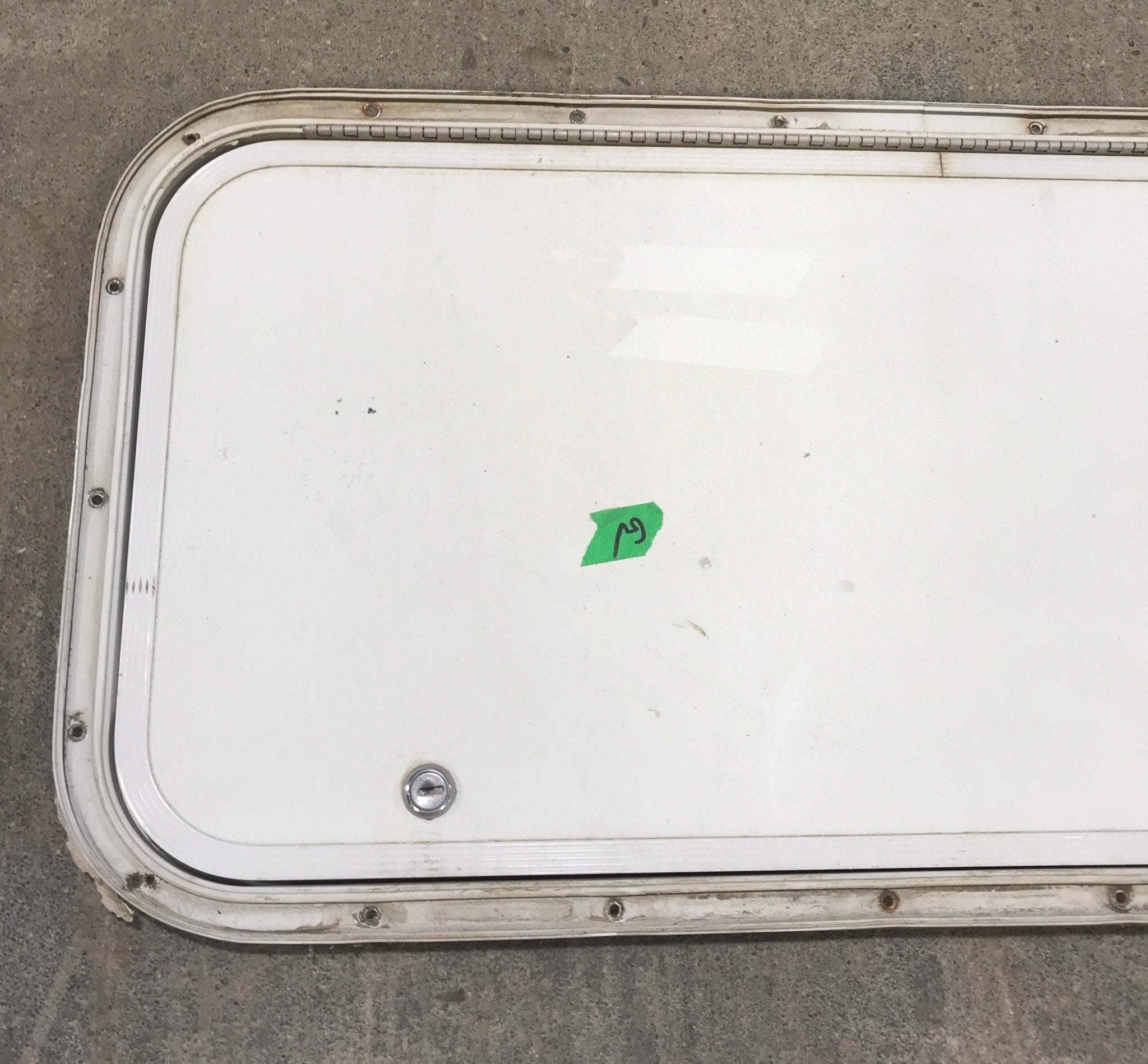 Used Radius Cornered Cargo Door 29 3/4" x 13 3/4" x 3/4"D - Young Farts RV Parts