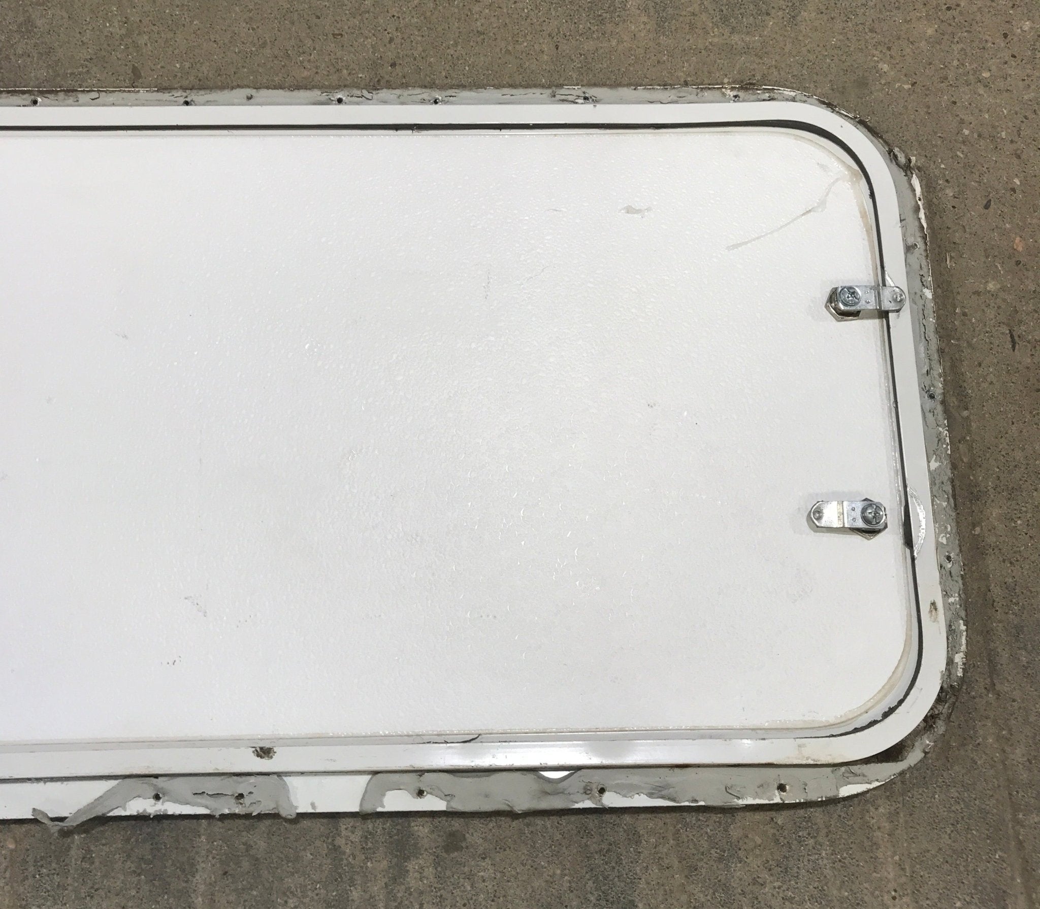 Used Radius Cornered Cargo Door 29 3/4" x 16 1/4" x 3/4"D - Young Farts RV Parts