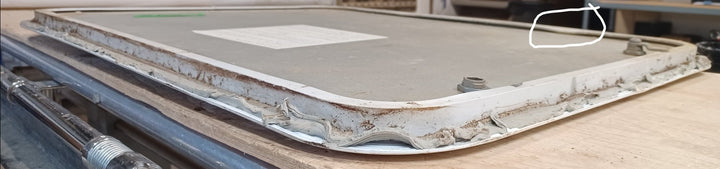 Used Radius Cornered Cargo Door 29 3/4" x 23 7/8" x 3/4"D - Young Farts RV Parts