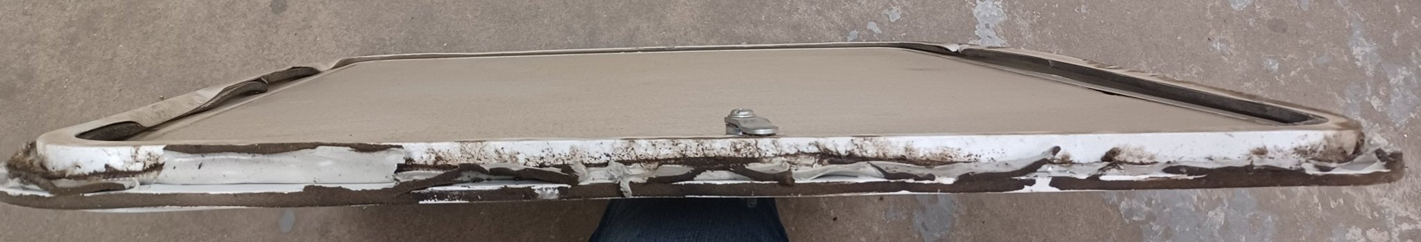 Used Radius Cornered Cargo Door 29 3/4" x 26" x 5/8" D - Young Farts RV Parts