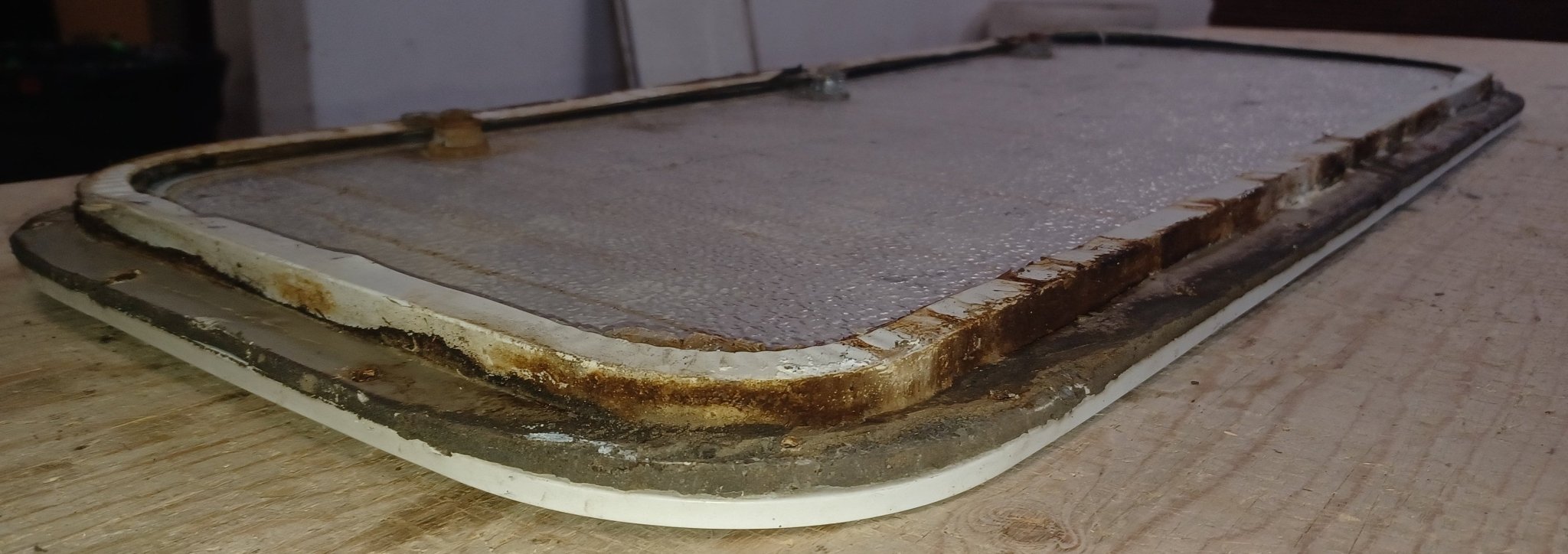 Used Radius Cornered Cargo Door 29 7/8" x 11 7/8" x 5/8"D - Young Farts RV Parts