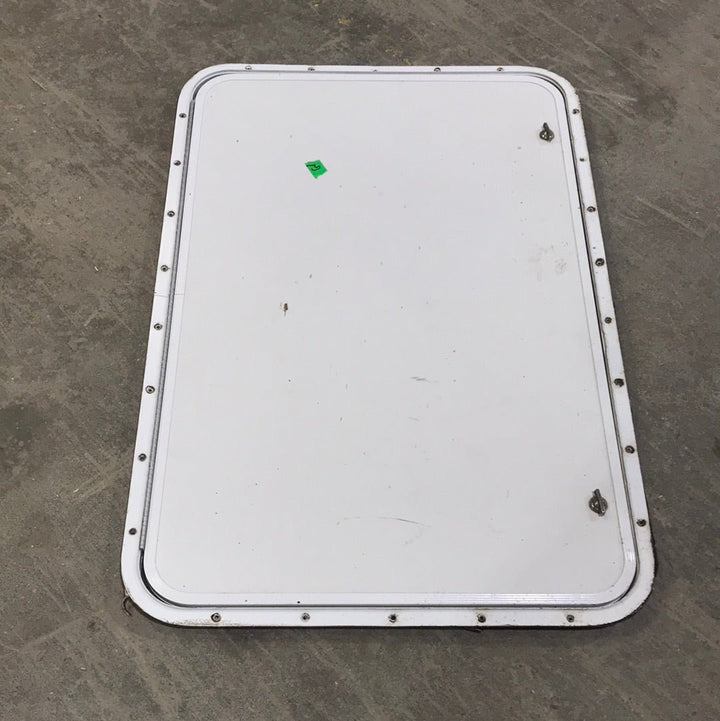 Used Radius Cornered Cargo Door 35 3/4" W x 23 1/2" H x 5/8" D - Young Farts RV Parts