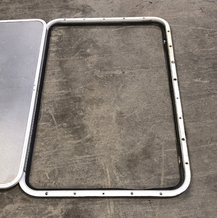 Used Radius Cornered Cargo Door 35 3/4" W x 23 1/2" H x 5/8" D - Young Farts RV Parts