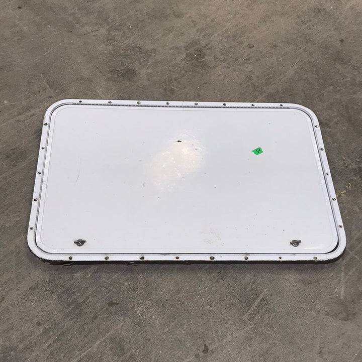 Used Radius Cornered Cargo Door 35 3/4" W x 23 1/2" H x 5/8" D - Young Farts RV Parts