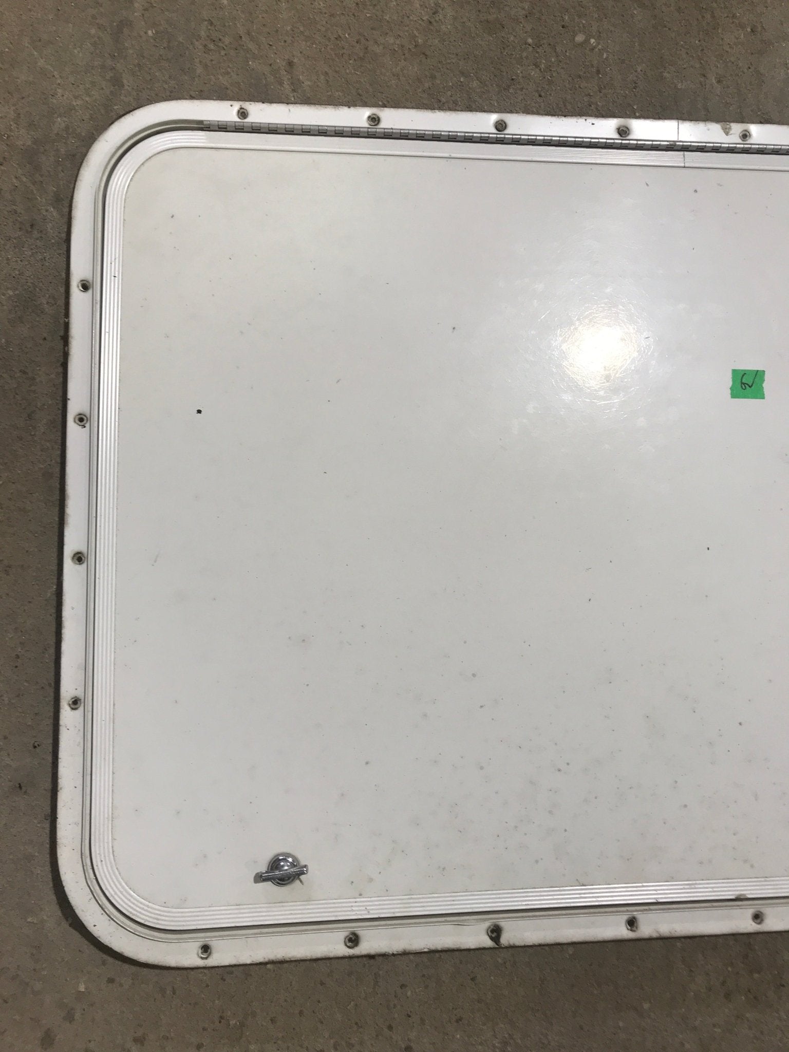 Used Radius Cornered Cargo Door 35 3/4" W x 23 1/4" H x 1/2" D - Young Farts RV Parts