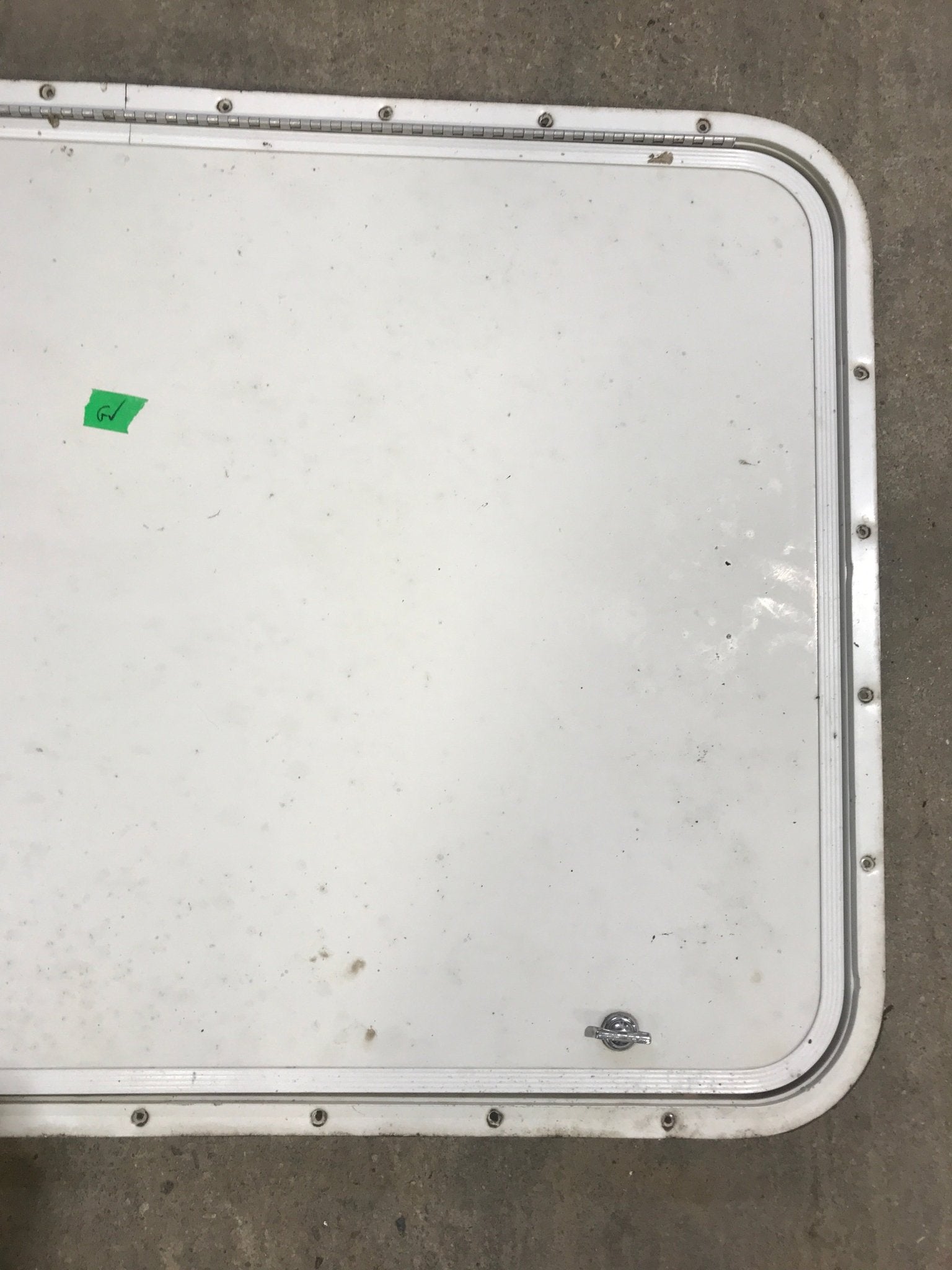 Used Radius Cornered Cargo Door 35 3/4" W x 23 1/4" H x 1/2" D - Young Farts RV Parts