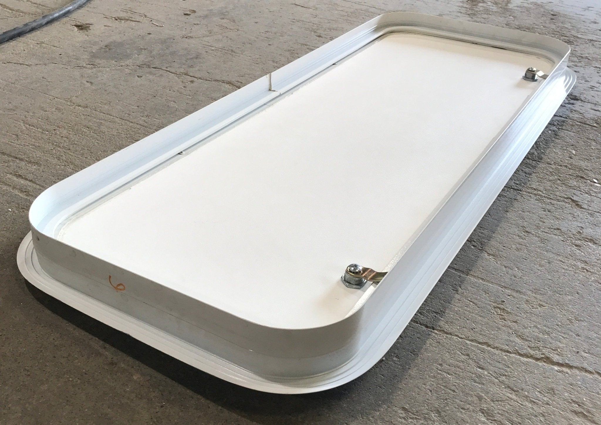 Used Radius Cornered Cargo Door 35 3/4" x 13 3/4" x 1 7/8"D - Young Farts RV Parts