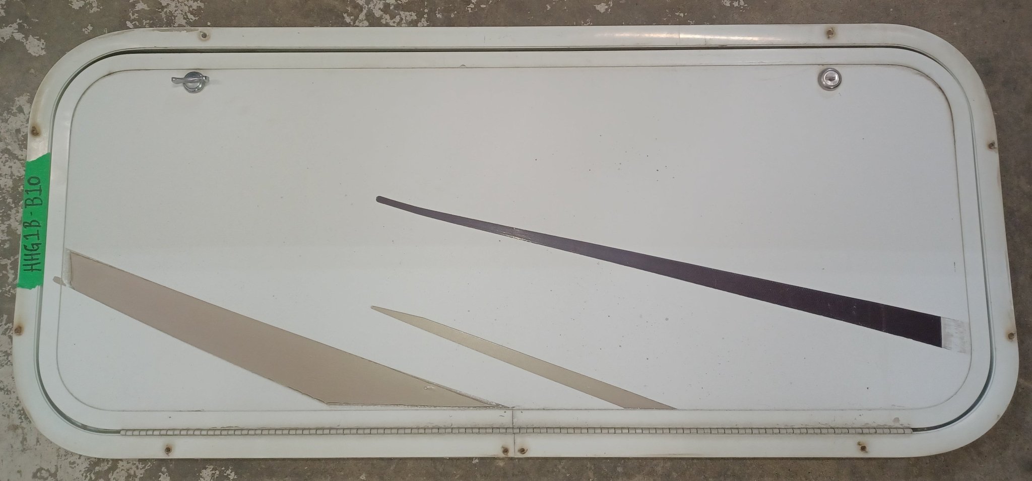 Used Radius Cornered Cargo Door 35 3/4" x 14 7/8" x 1"D - Young Farts RV Parts