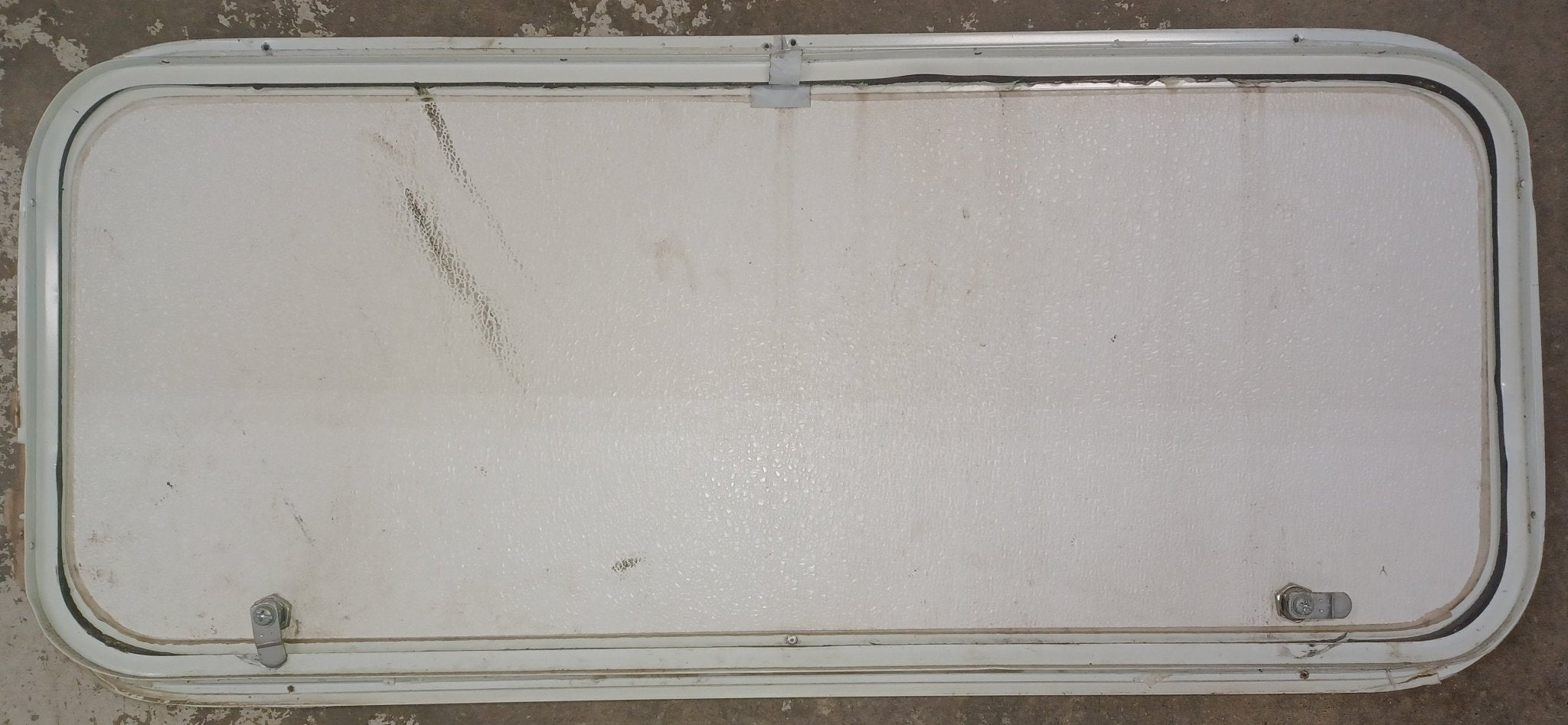 Used Radius Cornered Cargo Door 35 3/4" x 14 7/8" x 1"D - Young Farts RV Parts