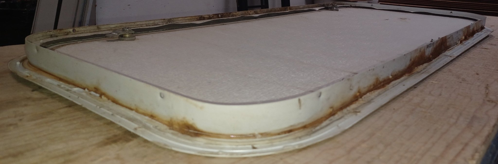 Used Radius Cornered Cargo Door 35 3/4" x 14 7/8" x 1"D - Young Farts RV Parts