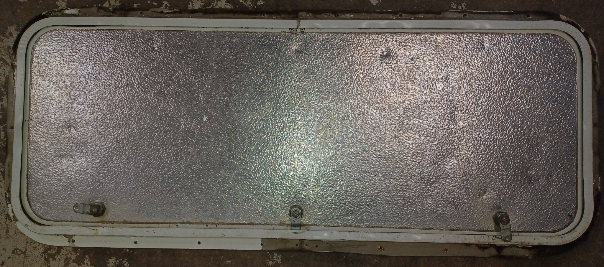 Used Radius Cornered Cargo Door 35 7/8" x 13 7/8" x 5/8"D - Young Farts RV Parts