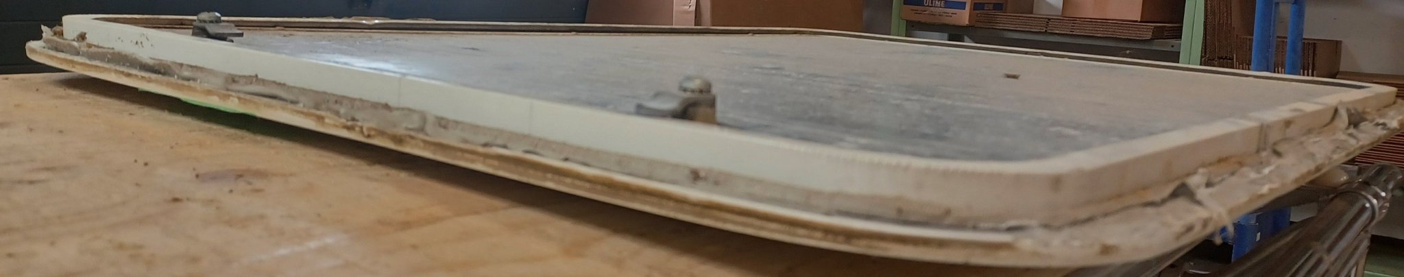 Used Radius Cornered Cargo Door 35 7/8" x 24" x 5/8"D - Young Farts RV Parts