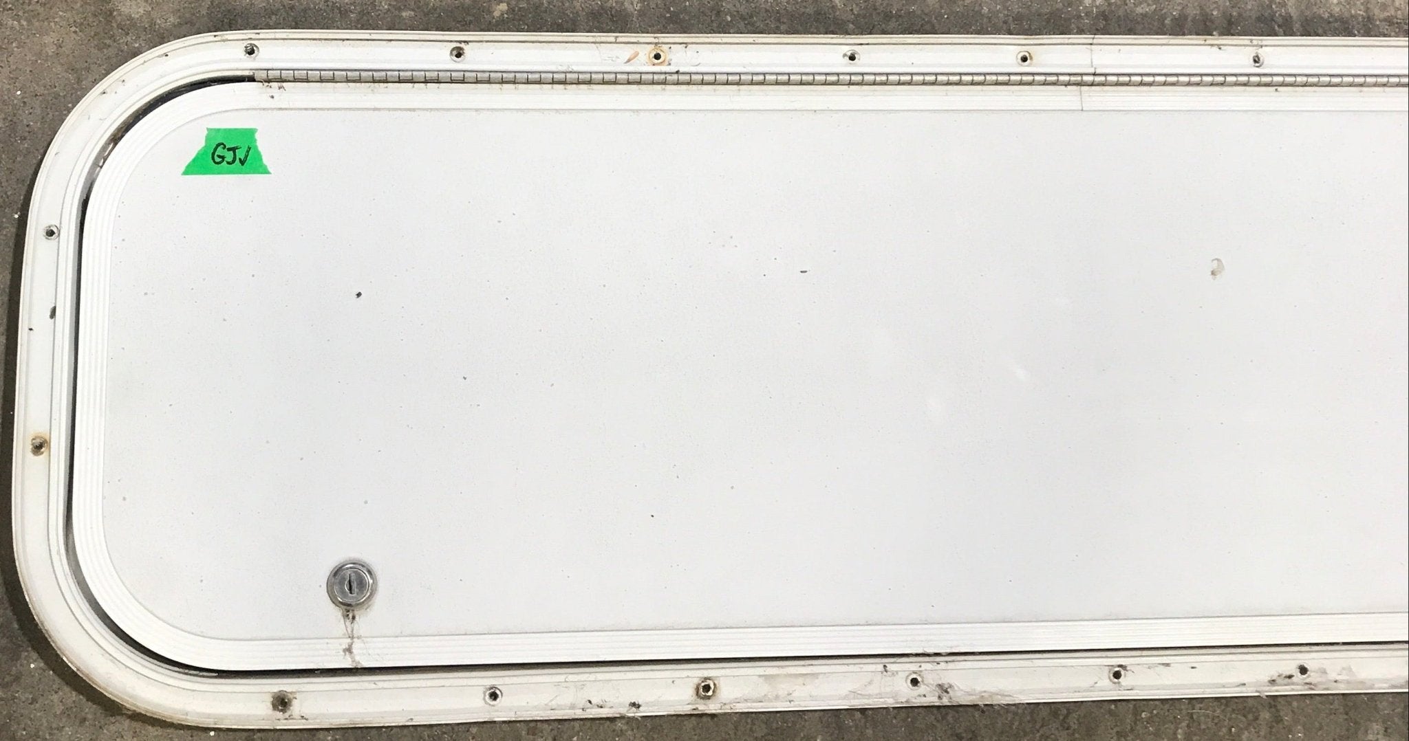 Used Radius Cornered Cargo Door 39 5/8" x 11 1/4" x 1/2" D - Young Farts RV Parts