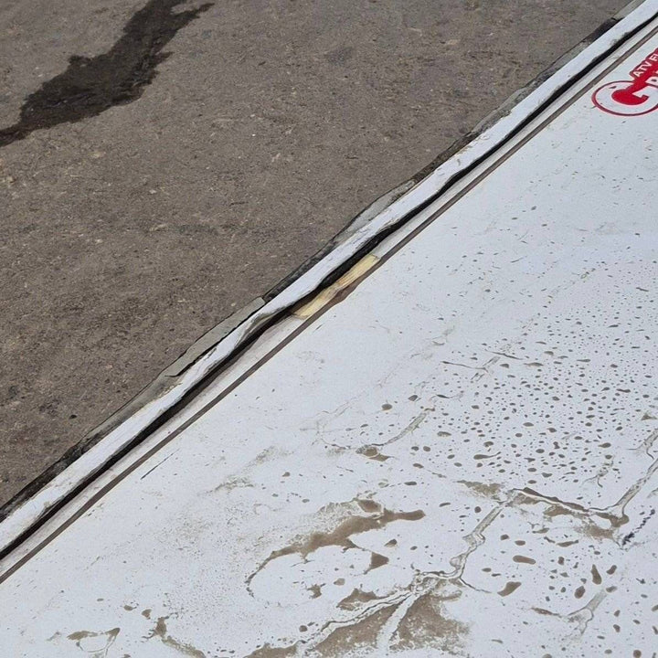 Used Radius Cornered Cargo Door - 45 7/8" X 13 3/4" X 1/2" - Young Farts RV Parts