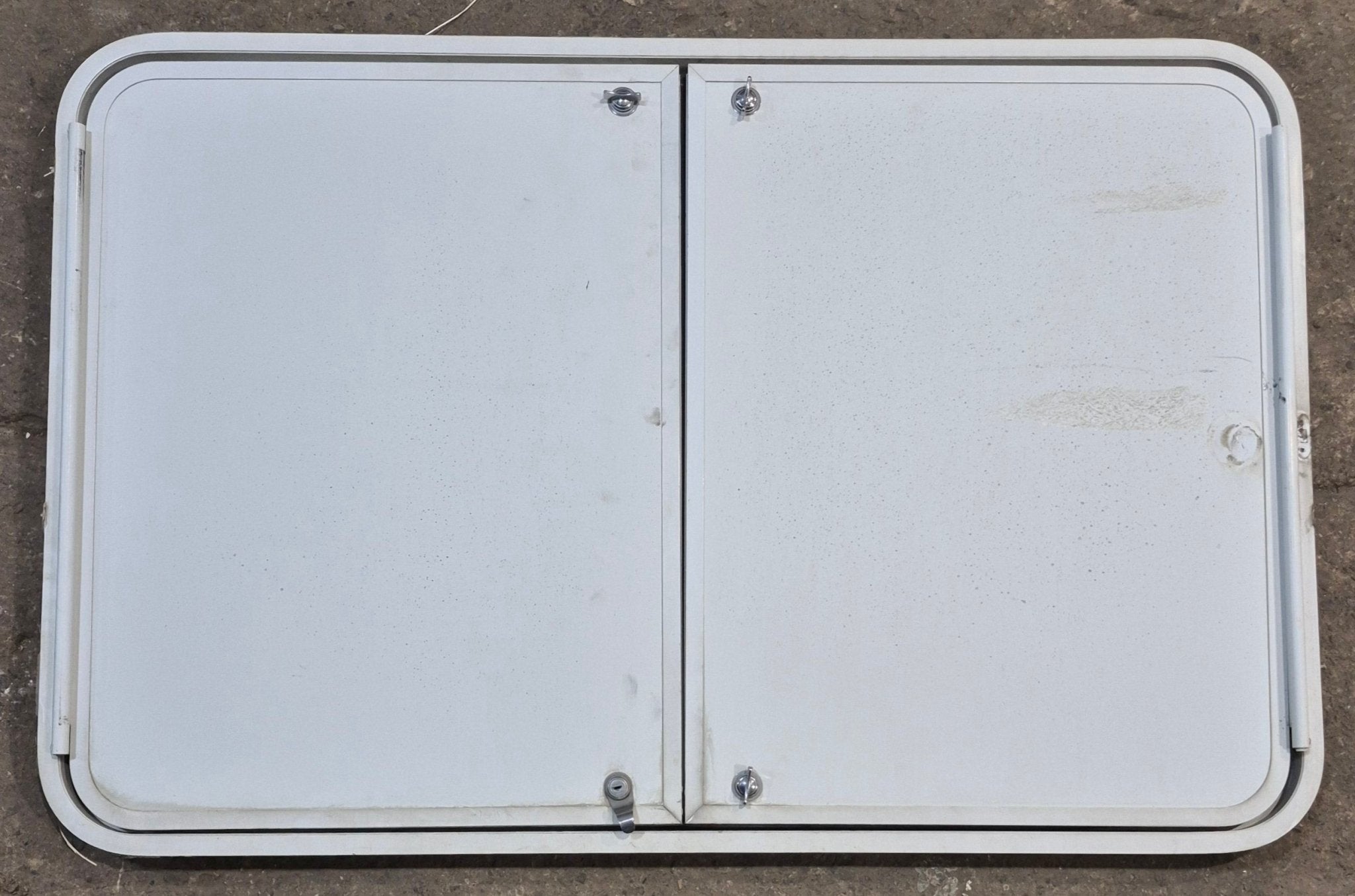 Used Radius Cornered Cargo Door 45" x 29" x 1 7/8" D - Young Farts RV Parts